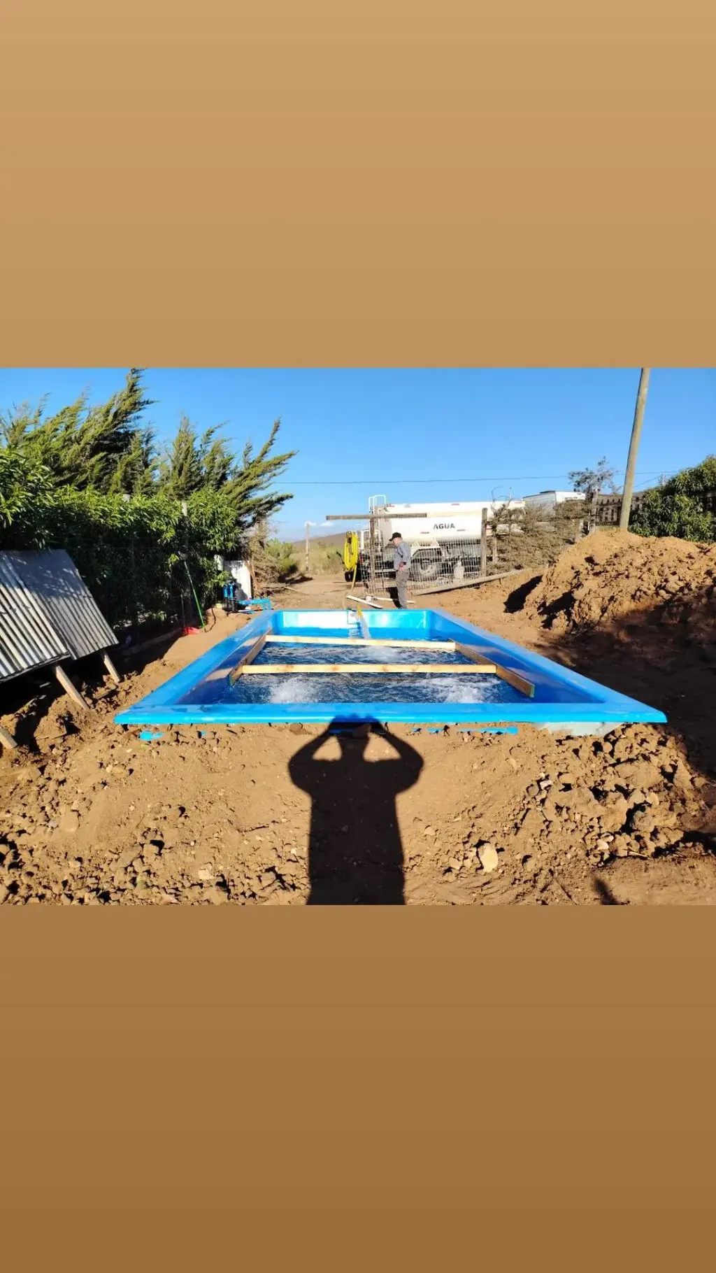 Ejemplo de espacio preparado para instalar una piscina