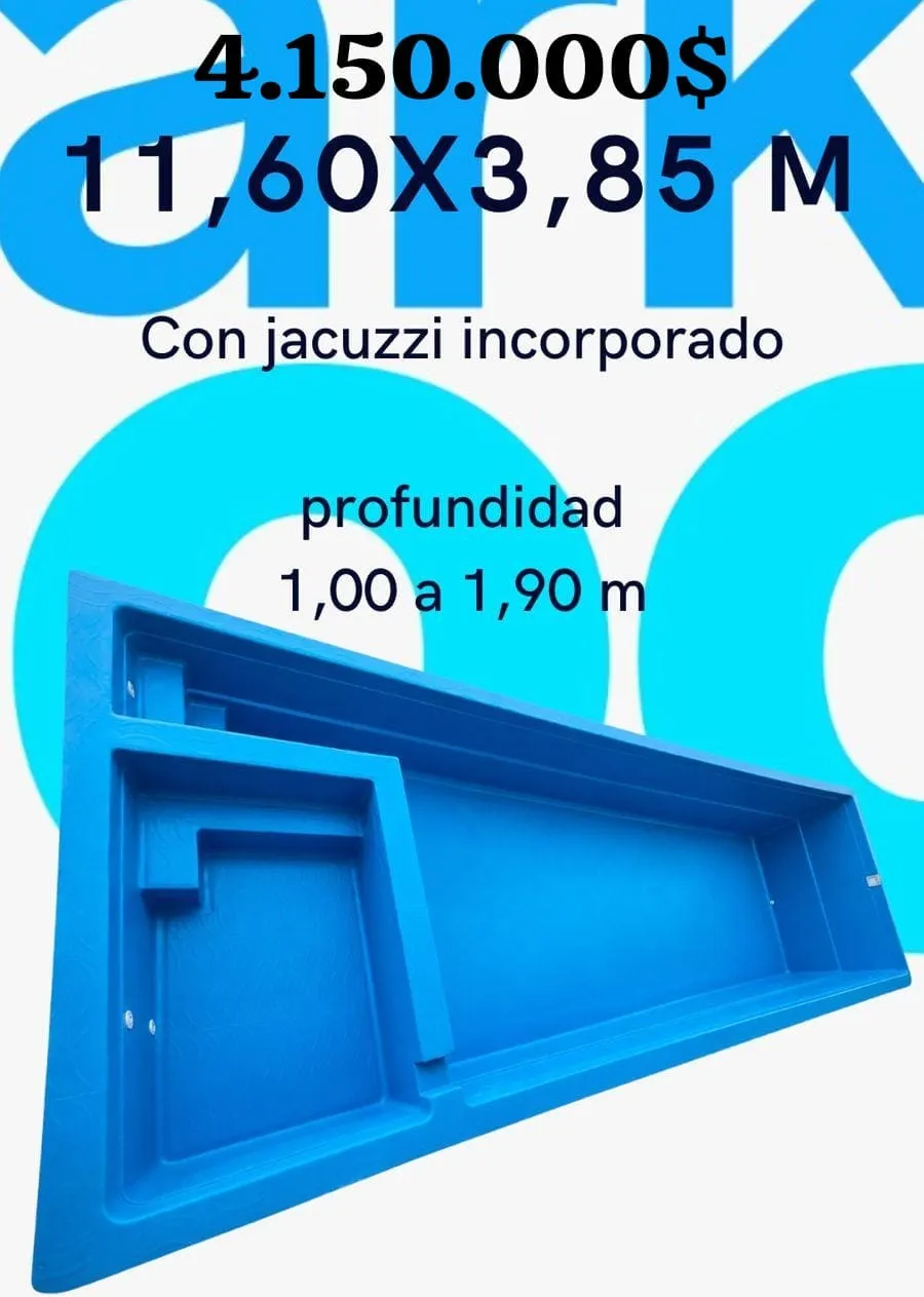 Piscina de sobredimensión de 11,60 por 3,85 metros con jacuzzi incorporado